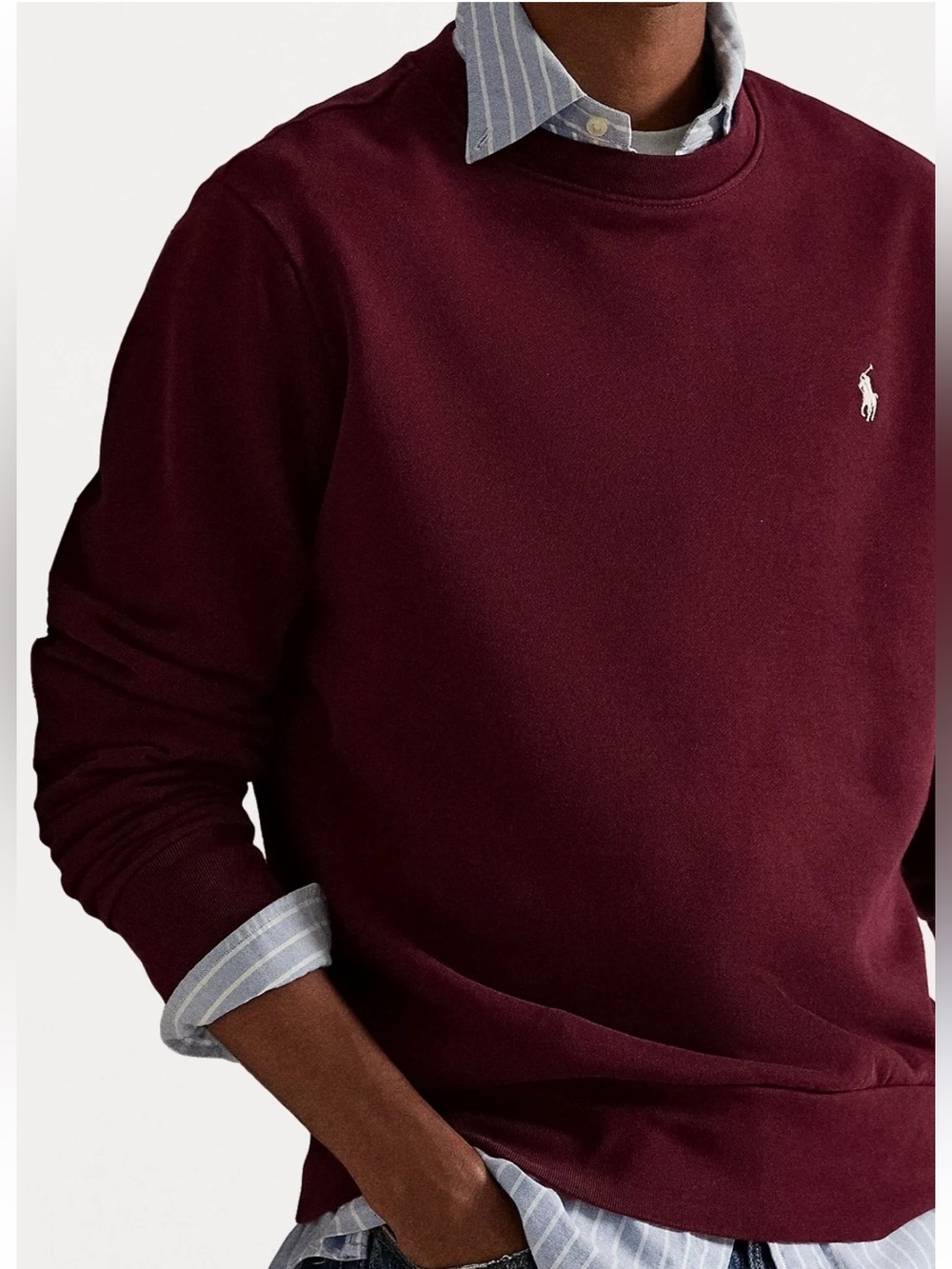 Polo Ralph Lauren Mens French Terry
Sweatshirt Burgundy Preppy Size XL